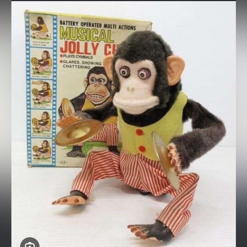 Vintage Daishin Musical Jolly Chimp. Hard to find WORKING!!